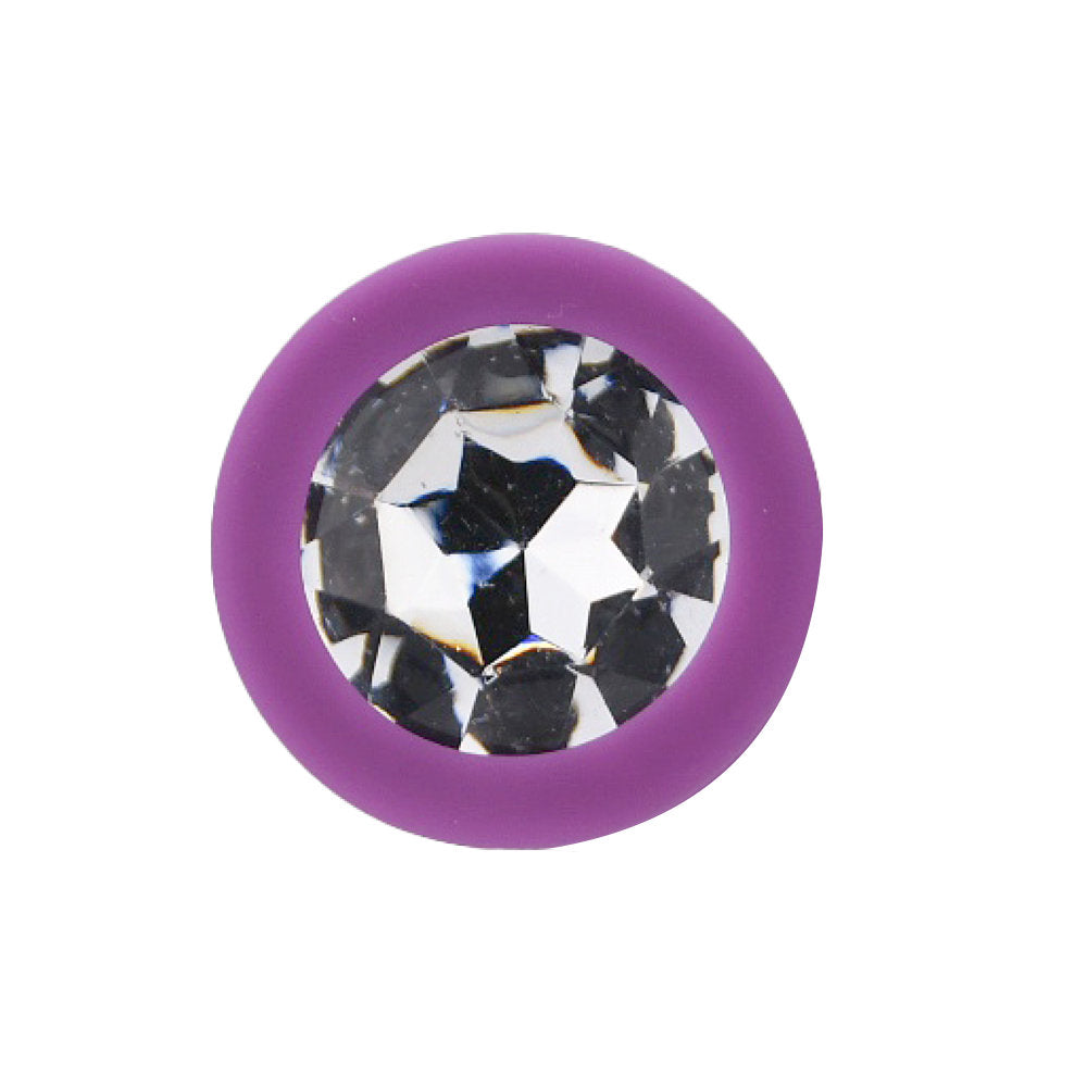 Loving Joy Jewelled Silicone Butt Plug Purple -Small
