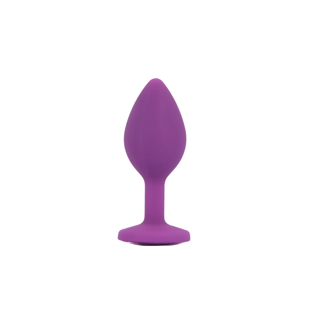 Toosh Silicone Butt Plug Purple Set of 3 Clear Stone